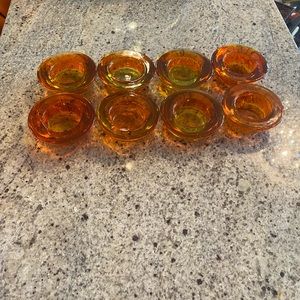 8 orange tea light holders